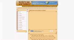 Desktop Screenshot of de-mujer.significado-de-los-nombres.net